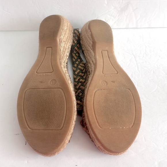 ERIC MICHAEL Shoes Leather Basket Weave Slingback Sandals Size 41 fits 9US - Picture 4 of 4